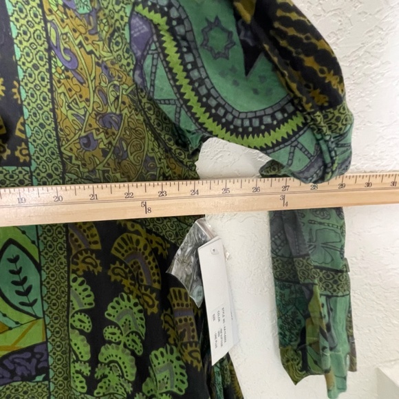 Step In Style NWT Long Sleeve Button Down Lagenlook Boho Dress Sz One Plus Green - Picture 10 of 16